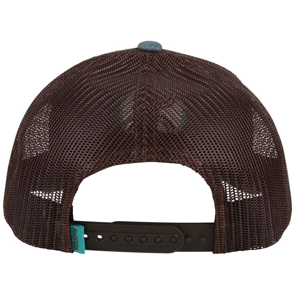 Hooey Mid Profile Blue Denim/Brown Cap-Hooey O Patch