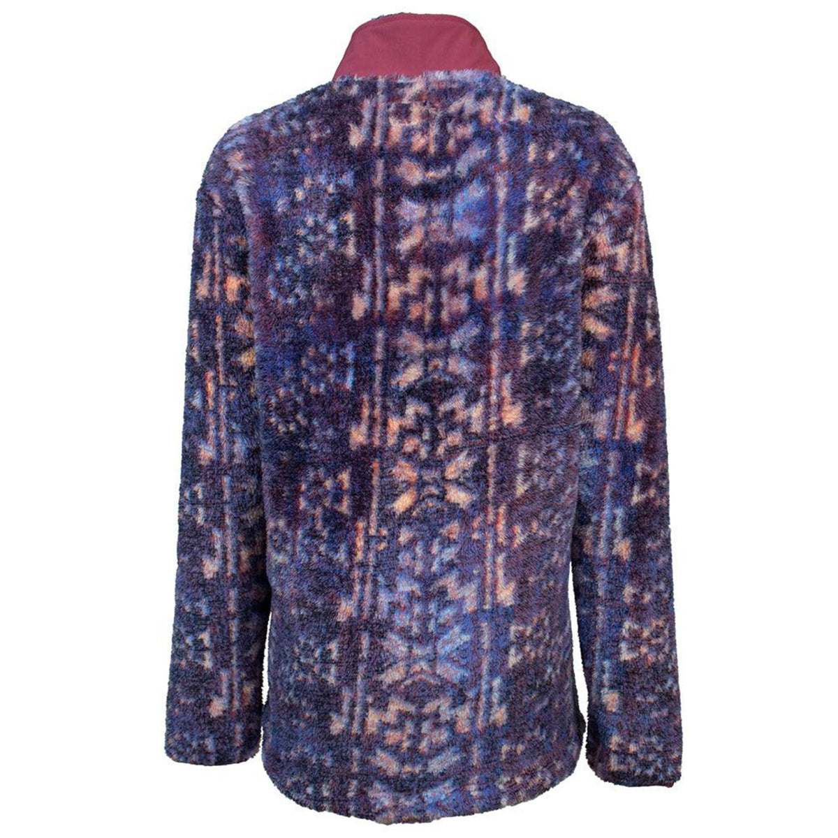 Hooey Purple Print Fleece Pullover