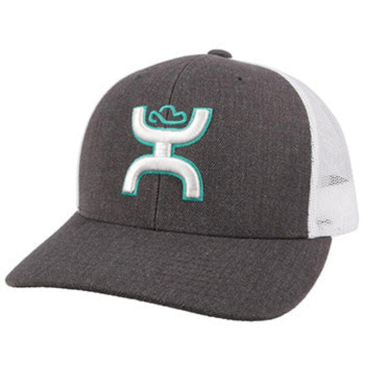  Hooey Mid Profile Charcoal/White/Teal Cap-Hooey Up Logo