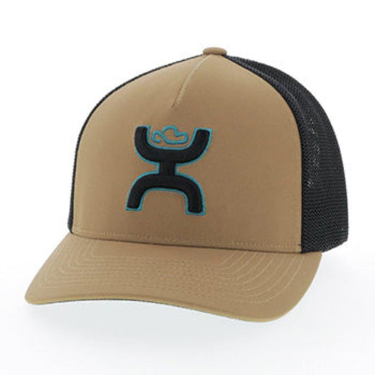  Hooey Mid Profile Tan/Black Cap-Black/Turq Hooey Up Logo