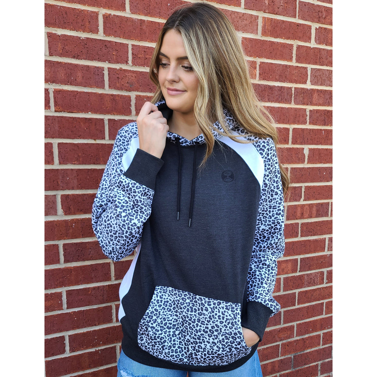  Hooey Savannah Black & White Cheetah Hoodie