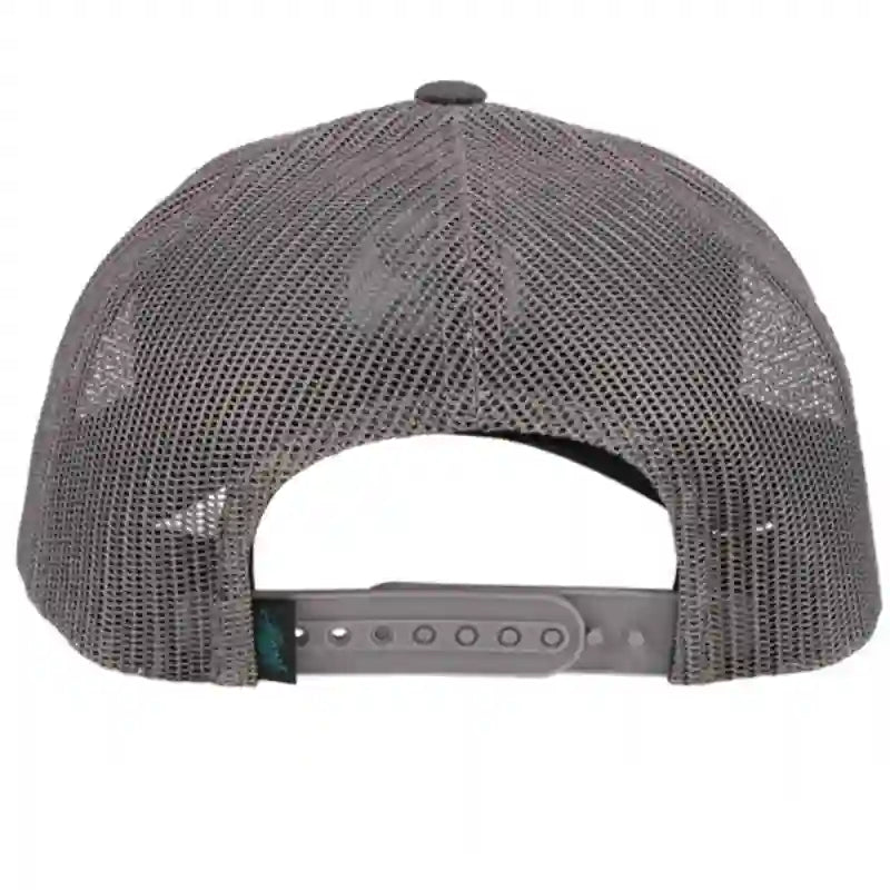  Hooey YOUTH Grey Cap-Turq O Classic Puffed Embroidered Patch