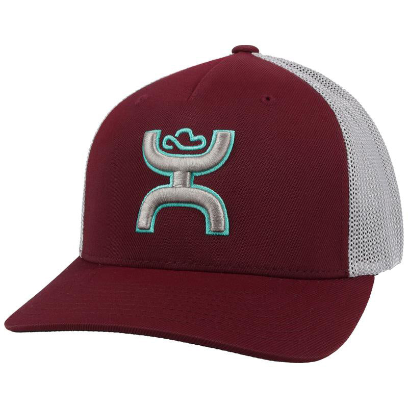  Hooey Maroon Grey Youth Cap-Silver/Turq Hooey Up Patch