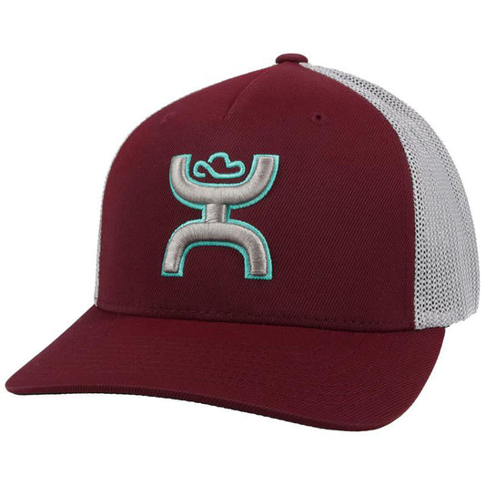  Hooey Maroon Grey Youth Cap-Silver/Turq Hooey Up Patch
