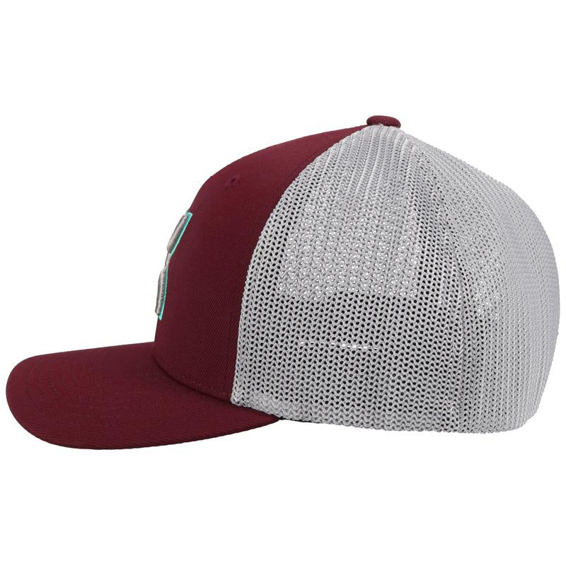  Hooey Maroon Grey Youth Cap-Silver/Turq Hooey Up Patch
