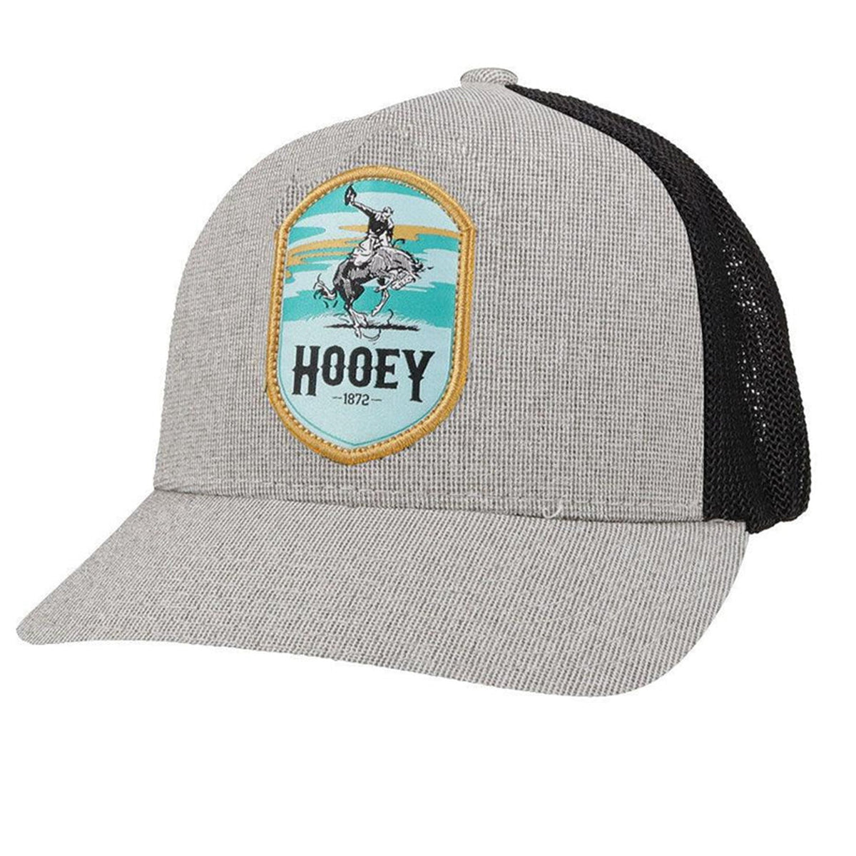  Hooey Grey Woven Front Cap-Turq Cheyenne Patch
