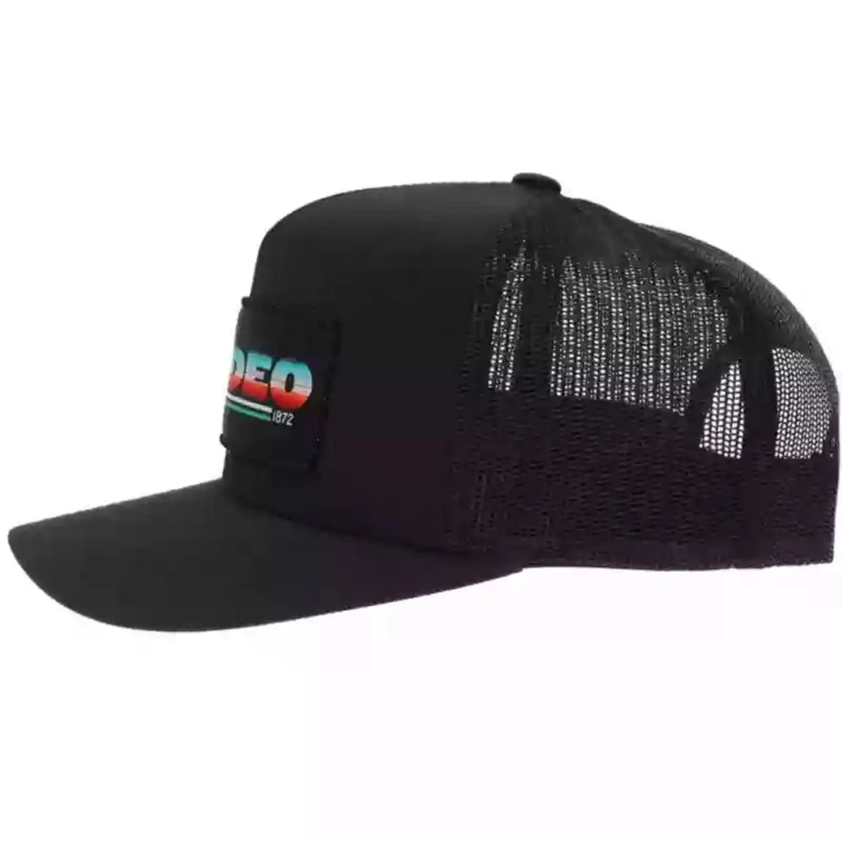  Hooey High Profile Black Cap-Serape Rodeo Patch