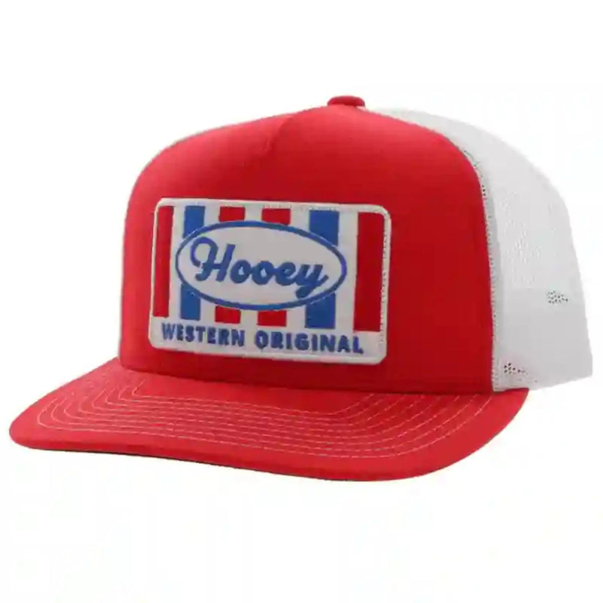  Hooey High Profile Red/White Cap-Hooey Western Original Patch