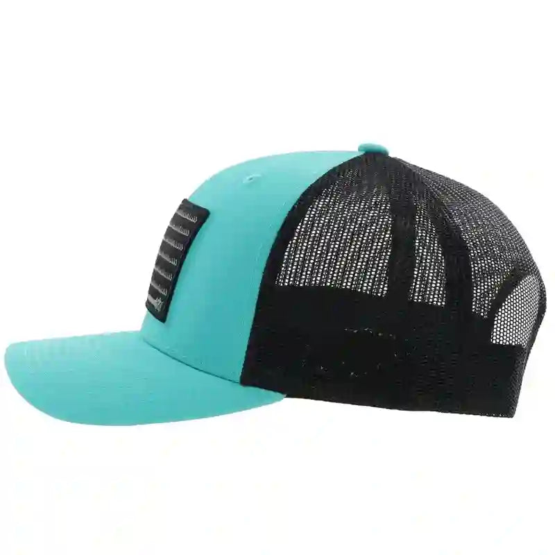  Hooey Mid Profile Turq/Black Cap-Liberty Roper Patch