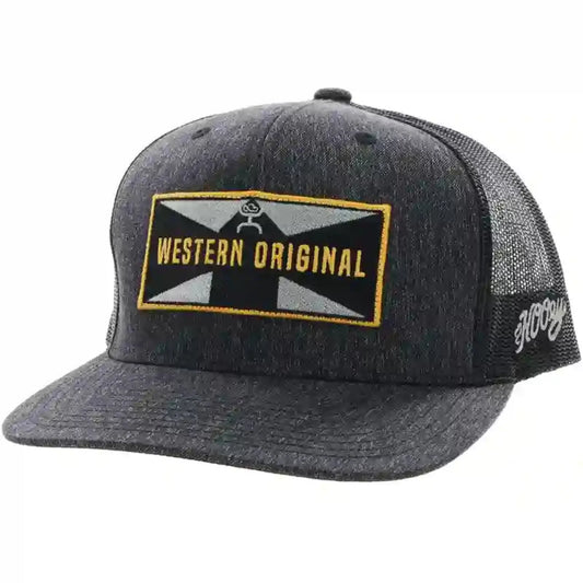  Hooey High Profile Heather Black Cap-Western Original Logo