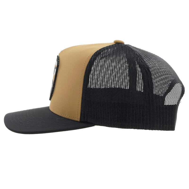  Hooey High Profile Work Tan/Black Cap-Cheyenne Patch