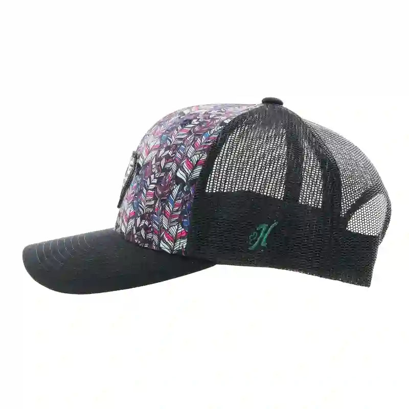  Hooey Feather Pattern Fabric/Black Cap-Rope Like A Girl Patch