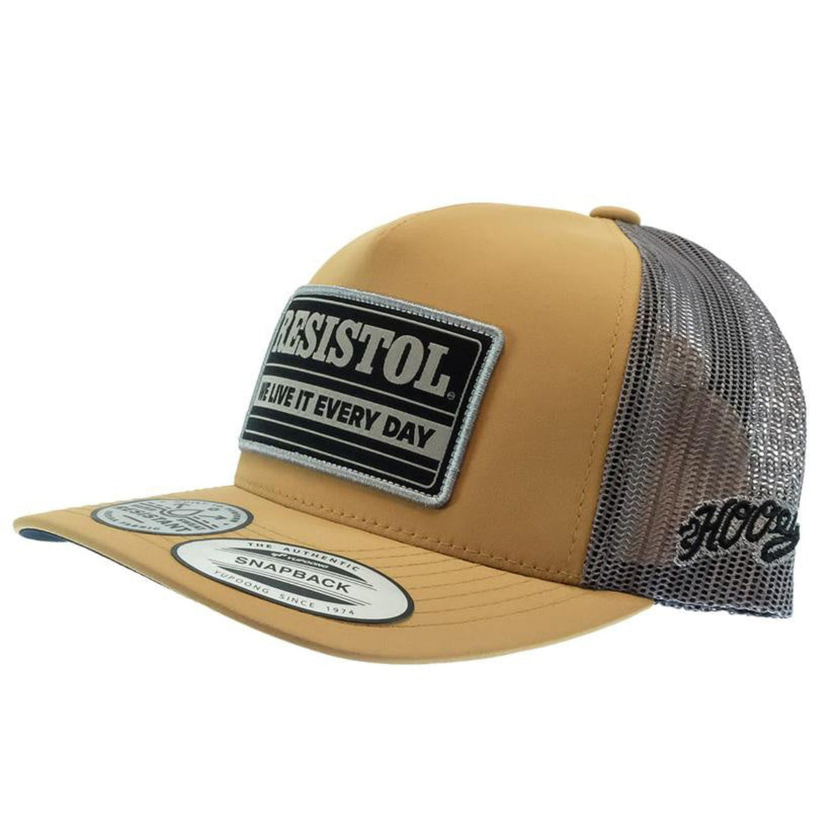  Hooey Mid Profile Work Tan/Gry Cap-Large Resistol Patch
