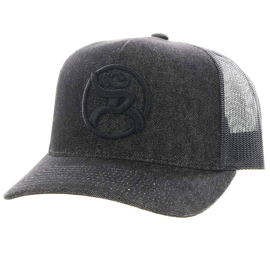 Hooey YOUTH Black Cap-Black Strap Roughy Patch