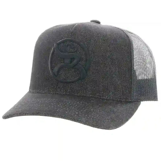  Hooey High Profile Heather Black Cap-Charcoal Roughy Logo