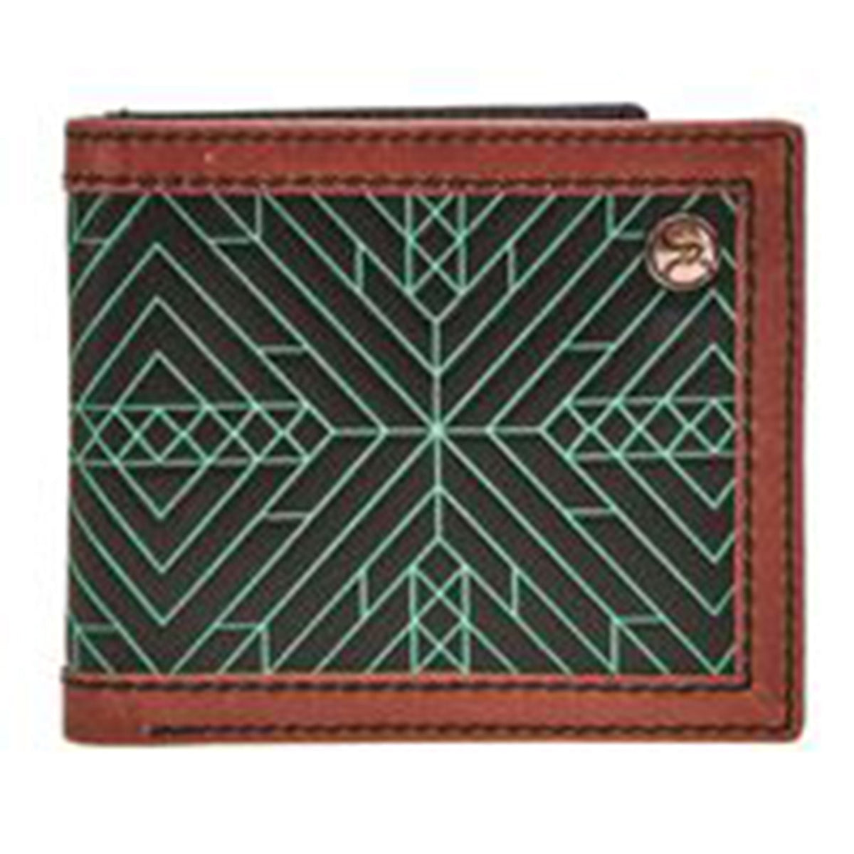  Hooey Turquoise/Black Aztec Bi-Fold Wallet