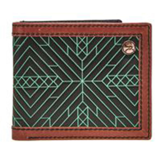 Hooey Turquoise/Black Aztec Bi-Fold Wallet