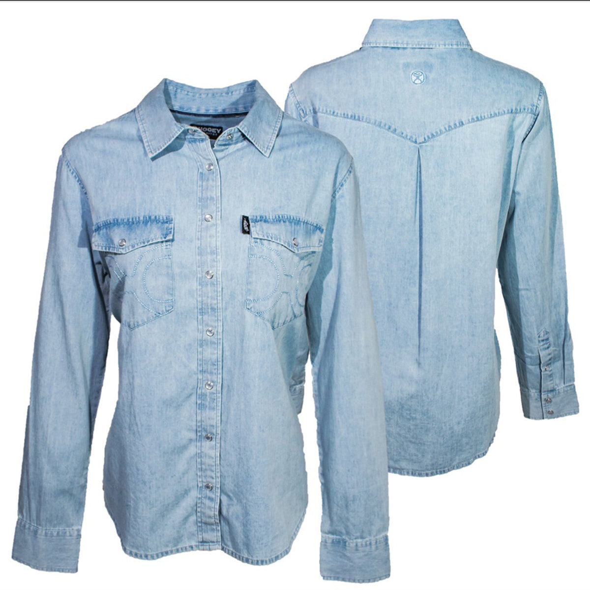  Hooey Ladies Chambray Denim Long Sleeve Shirt