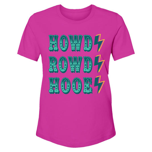  Hooey "Howdy Rowdy Hooey" Fuchsia With Teal T-Shirt