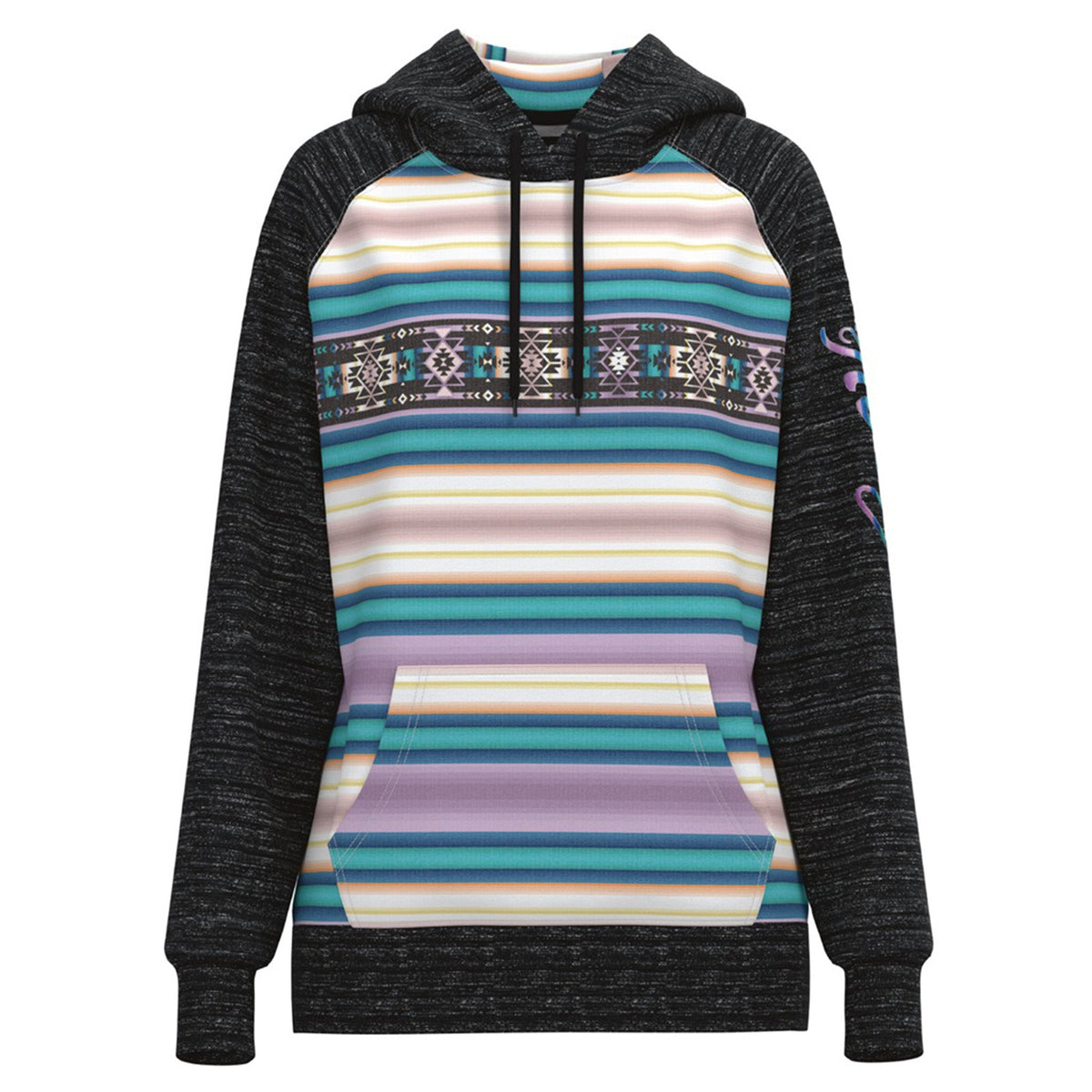  Hooey Ladies Serape Hoodie With Black Sleeves