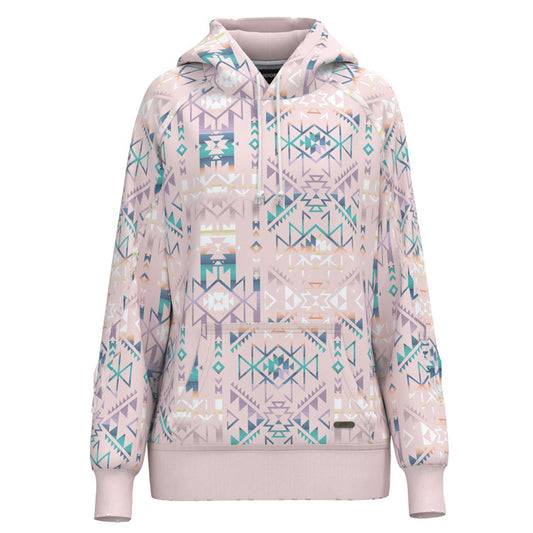  Hooey Hoodie Women's Pink Aztec Sweatshirt