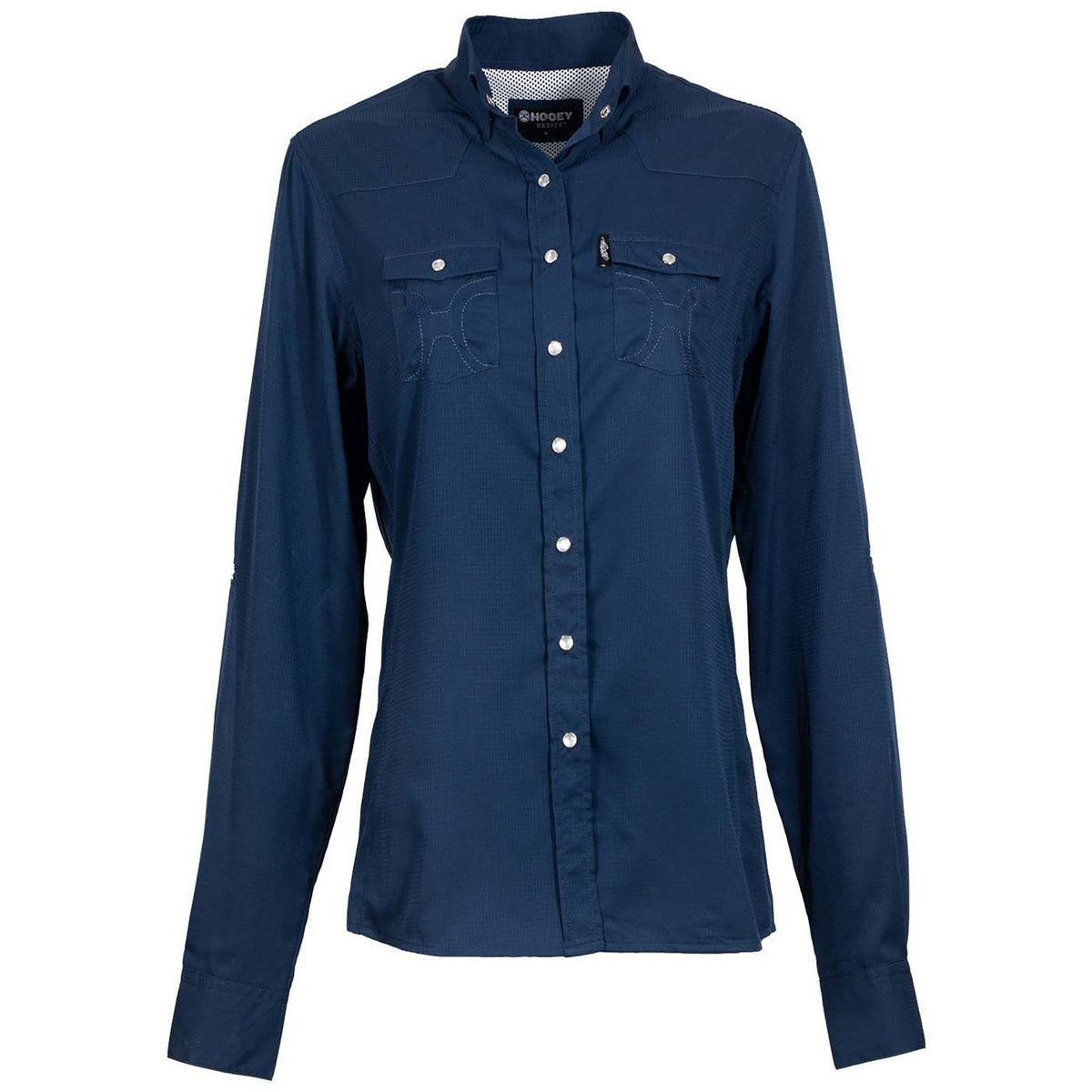  Hooey Women's "Sol" Navy Long Sleeve Pearl Snap Shirt