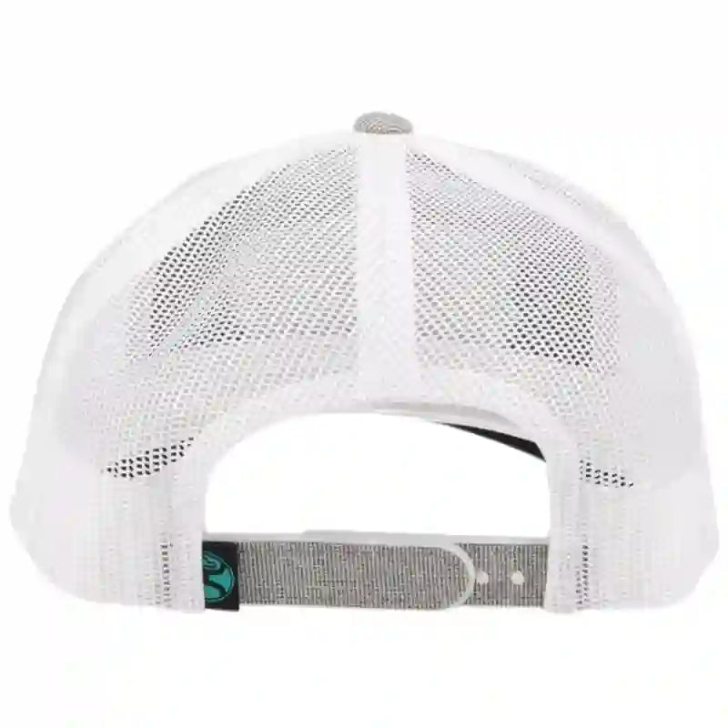  Hooey Mid Profile Grey/White/Turq Cap-Cactus Ropes Patch