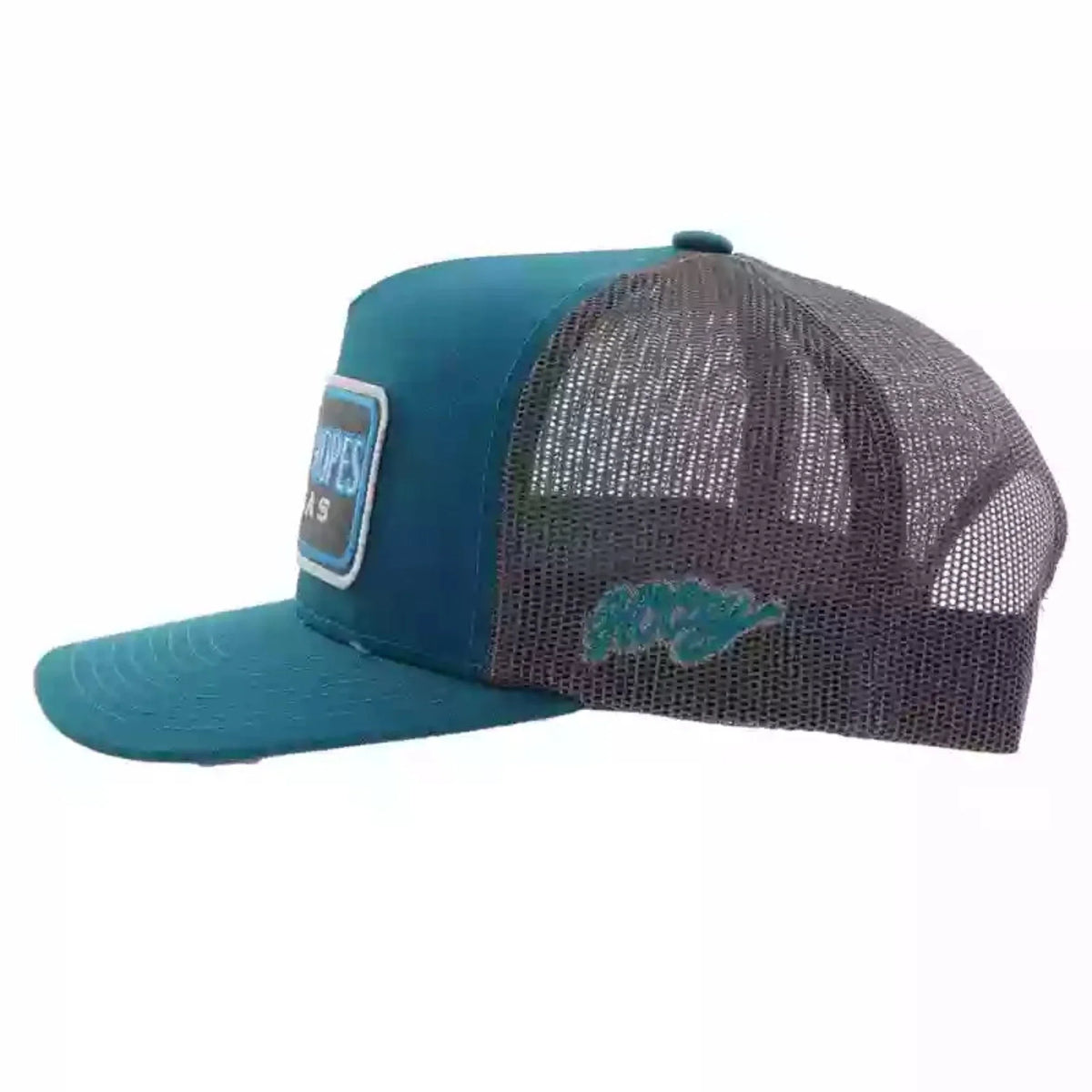  Hooey High Profile Teal And Grey Cap - Cactus Ropes Patch