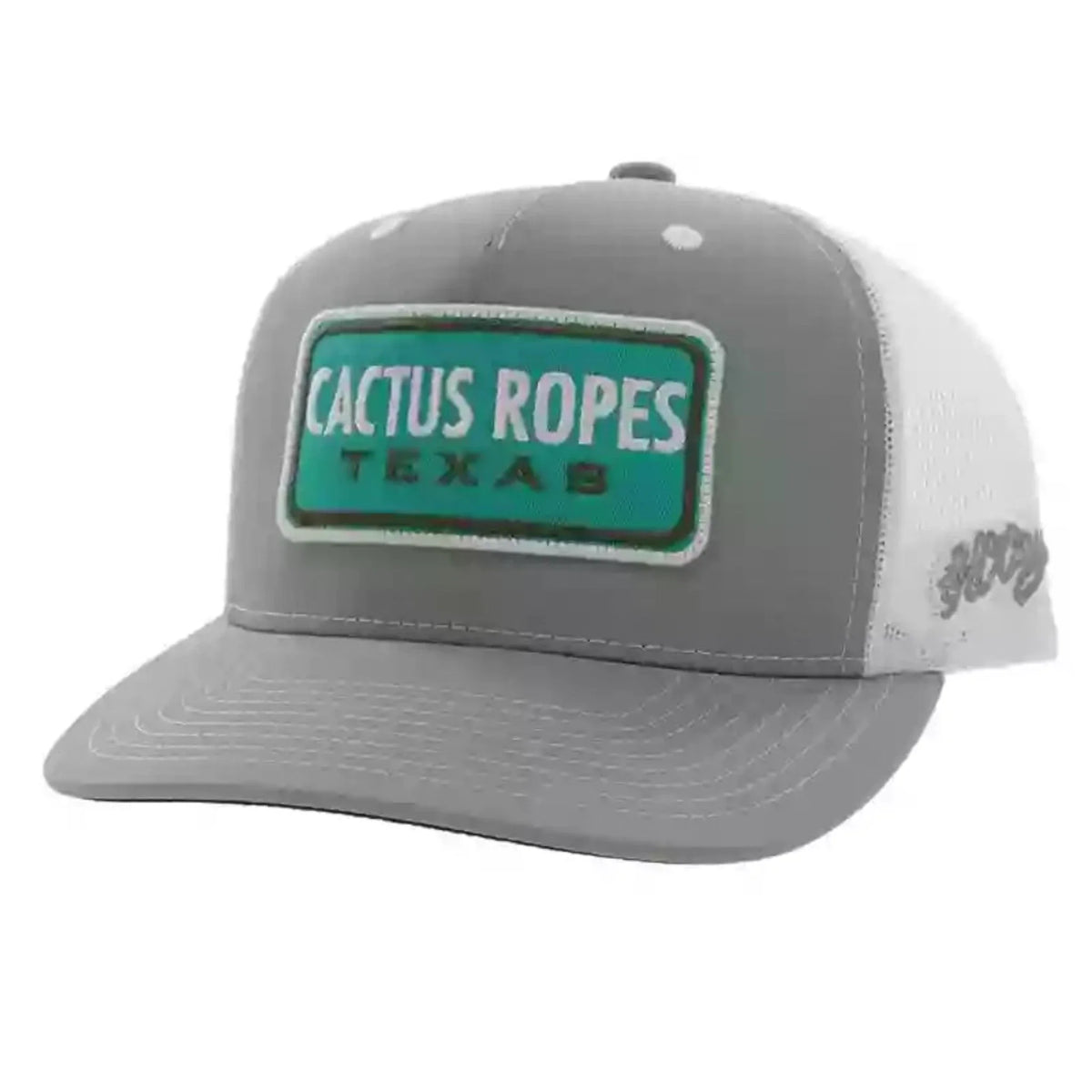  Hooey YOUTH Grey/White Cap-Turquoise Cactus Ropes Patch
