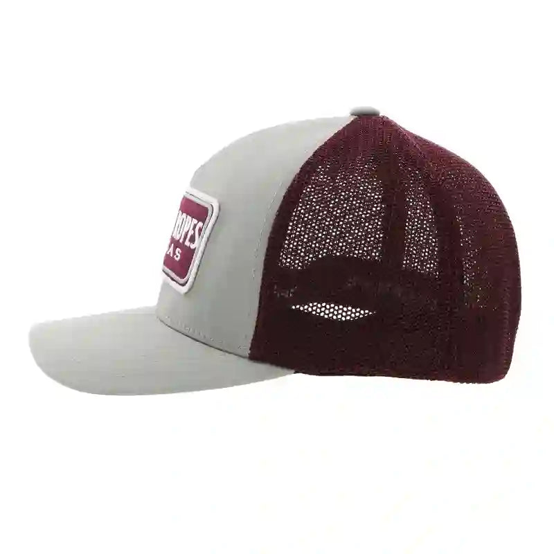  Hooey YOUTH Maroon/Grey Cap-Cactus Rope Patch