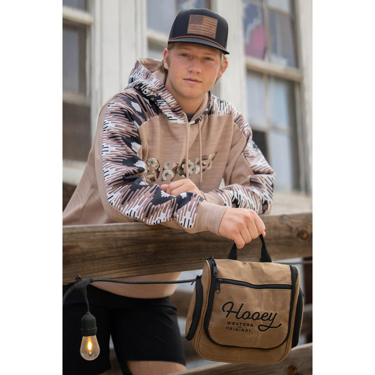  Hooey Men's "Canyon" Tan W/Aztec Hoodie
