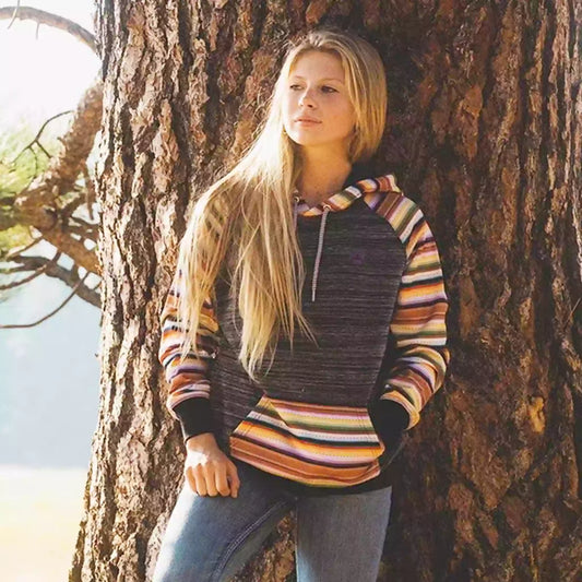  Hooey Women's Heather Black Serape Hoodie