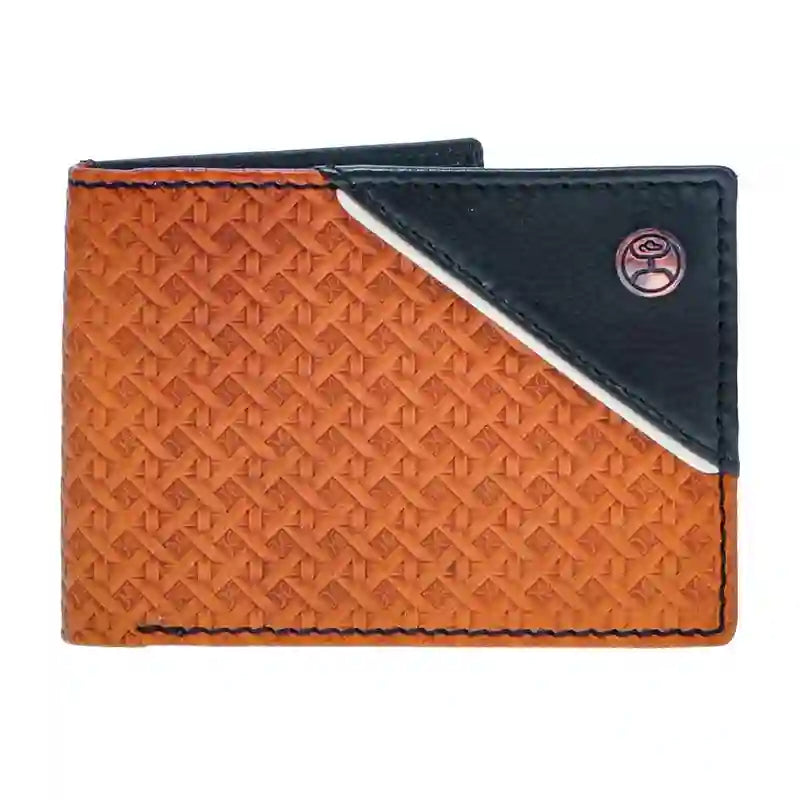  Hooey Basket Weave Bifold Wallet-Tan/Black