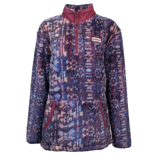  Hooey Purple Print Fleece Pullover