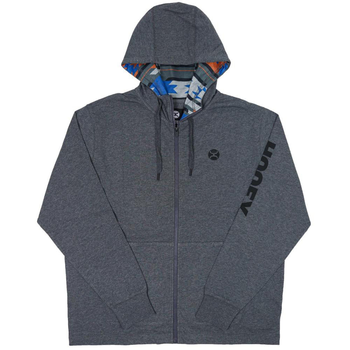  Hooey Grey Full Zip Logo Hoodie