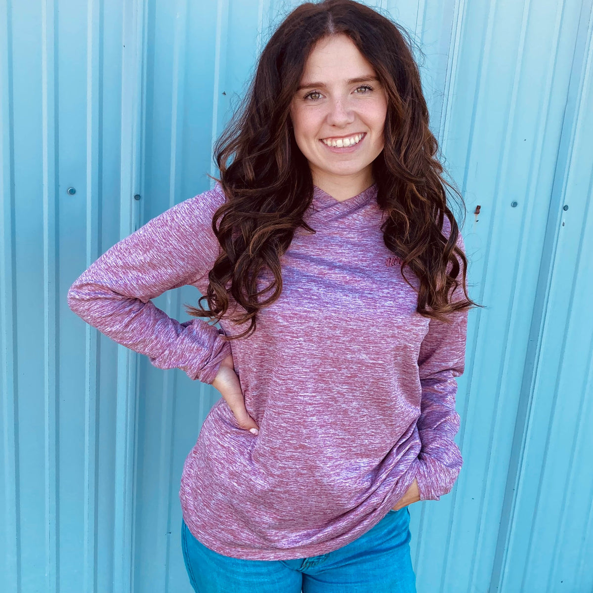  Hooey Light Weight Pull-Over Hoodie-Maroon