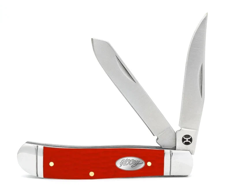  Hooey Red Jig Bone Trapper Large Knife