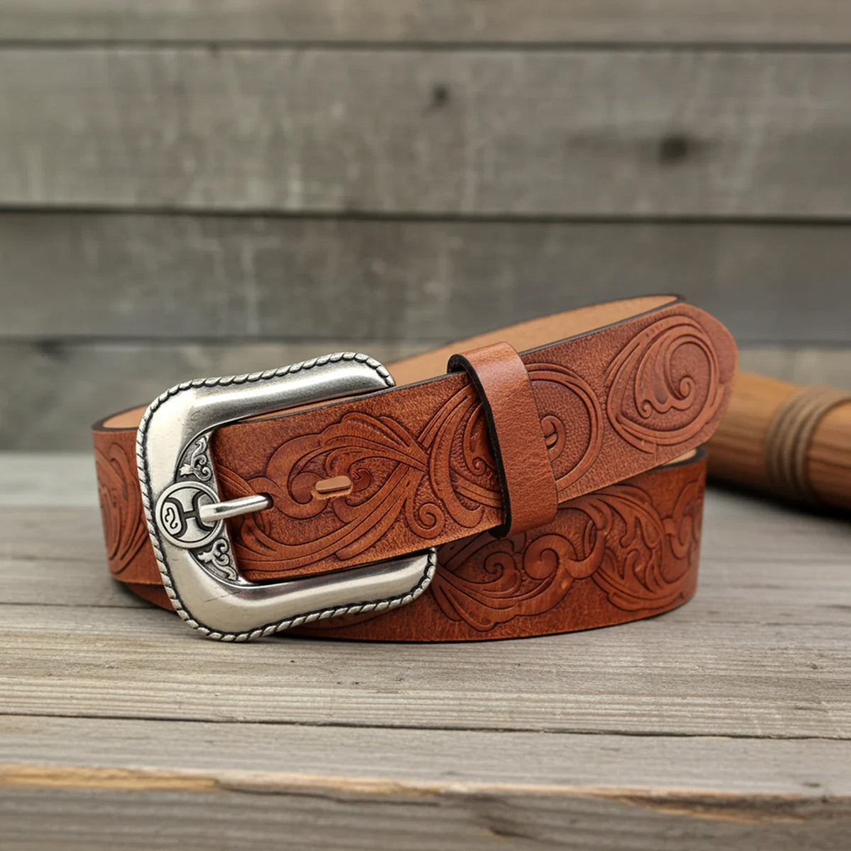  Hooey Men's Brown Filigree Belt
