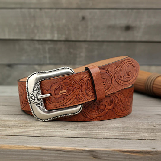  Hooey Men's Brown Filigree Belt