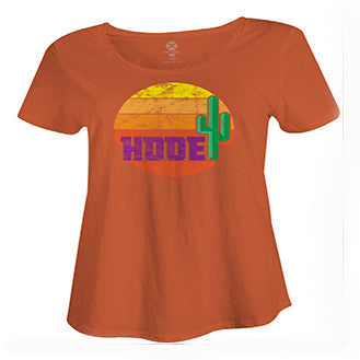  Hooey- Orange Cactus Scoop Neck Tee