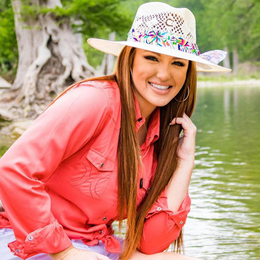  Hooey "Sol" Ladies Watermelon Long Sleeve Shirt
