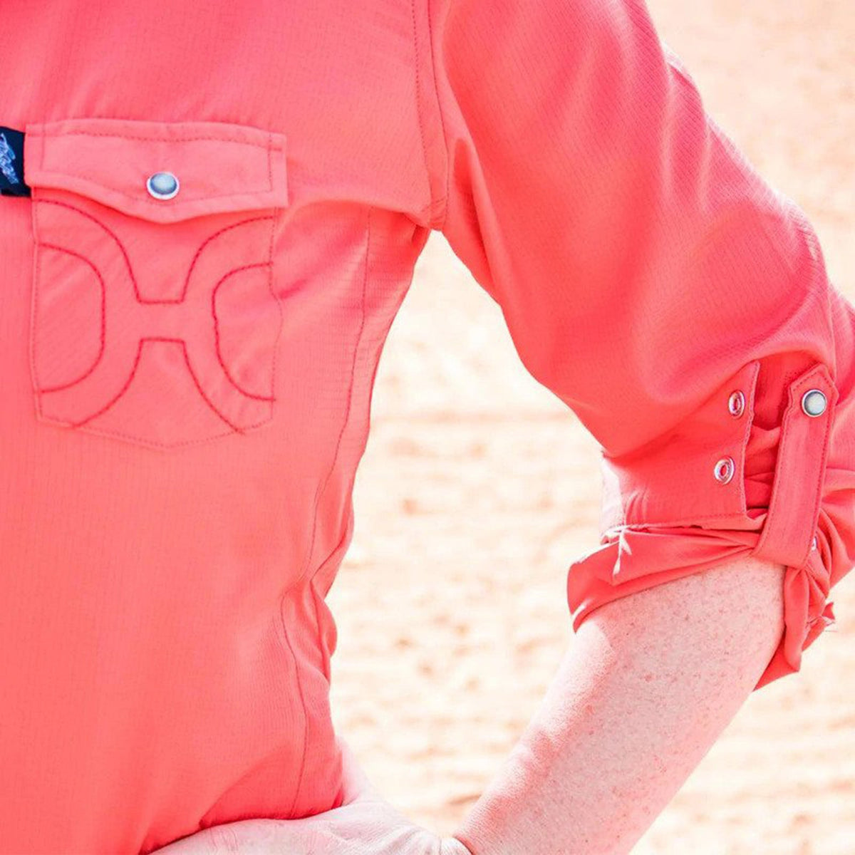  Hooey "Sol" Ladies Watermelon Long Sleeve Shirt