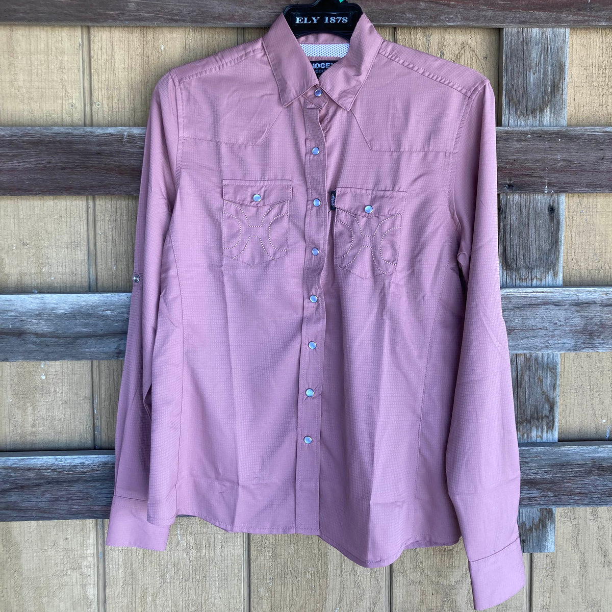  Hooey "Sol" Ladies Ash Rose Long Sleeve Shirt
