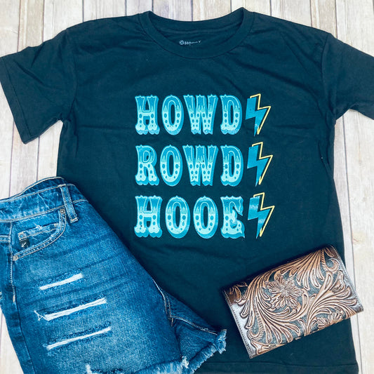  Hooey Women's Howdy-Rowdy-Hooey Tee With Lightening Bolt