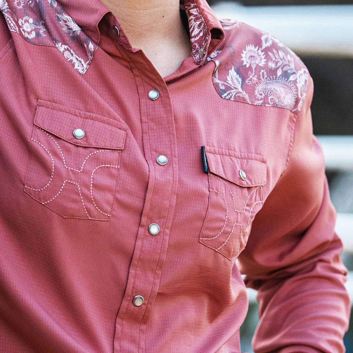  Ladies Hooey Sol Floral Long Sleeve Button Down