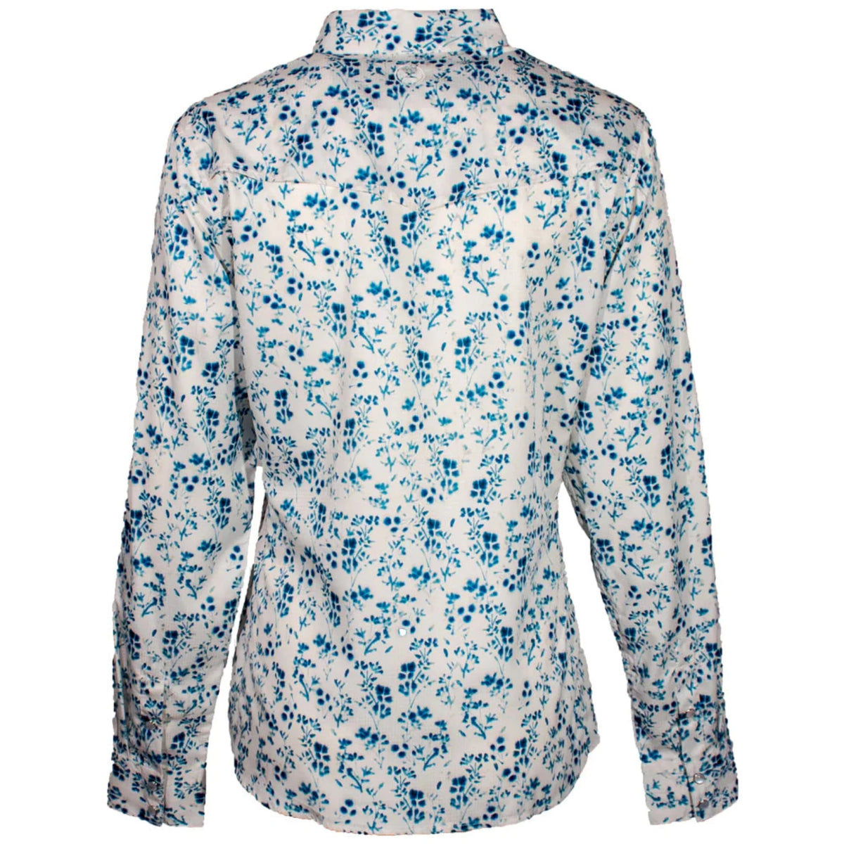 HOOey Ladies Sol White Floral Pattern Long Sleeve Button Down