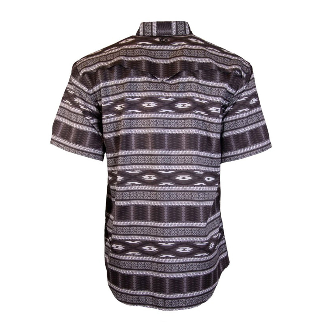  Hooey "Sol" Black Aztec Short Sleeve Pearl Snap Shirt