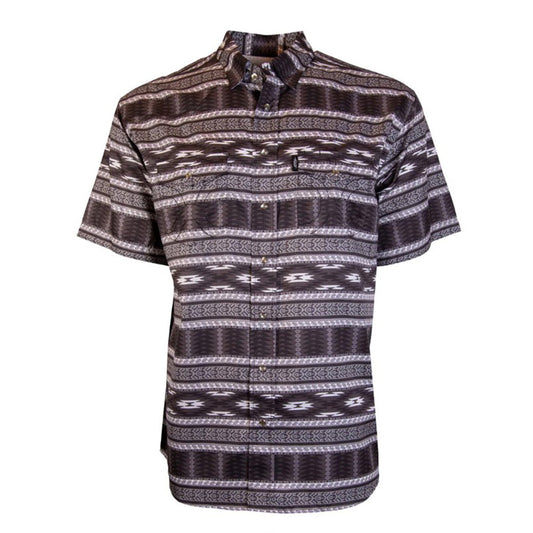  Hooey "Sol" Black Aztec Short Sleeve Pearl Snap Shirt