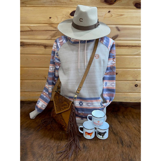  Hooey Women's Summit Cream Aztec Hoodie