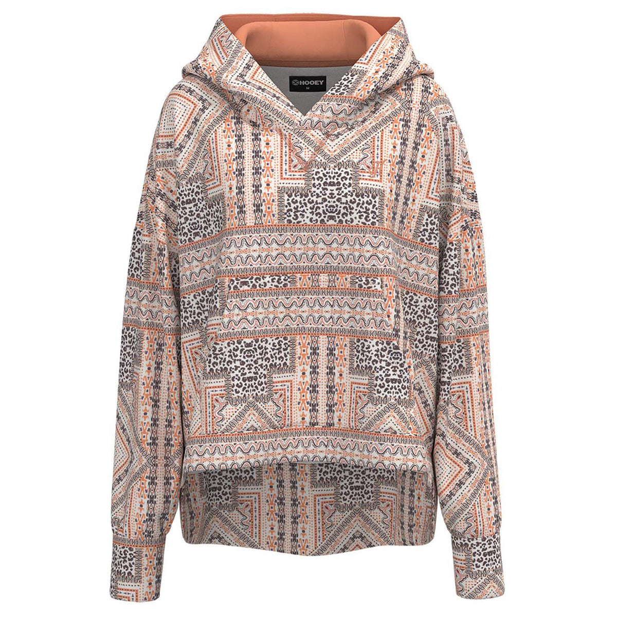  Hooey Women's "Roomy" Pink/Black Aztec Hoodie